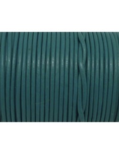 Cordon cuir rond 1,5mm couleur bleu vert turquoise