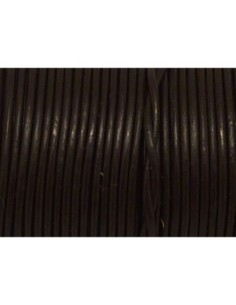 2m Cordon cuir rond 1mm marron foncé