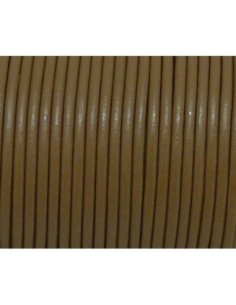 2m Cordon cuir rond 1,5mm  marron clair