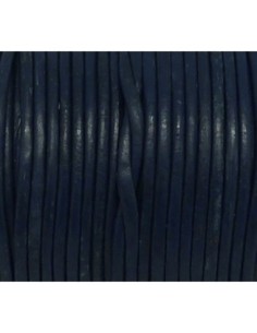 Cordon cuir rond 1,5mm bleu foncé