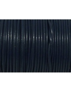 Cordon cuir rond 1mm bleu foncé