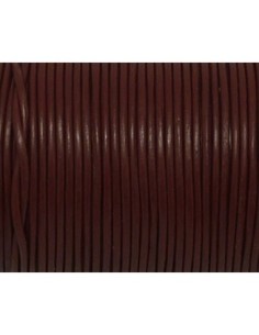 Cordon cuir rond 1mm couleur bordeaux