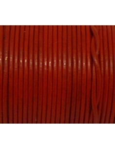 Cordon cuir rond 1,5mm rouge