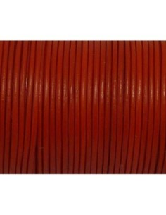 Cordon cuir rond 1mm rouge