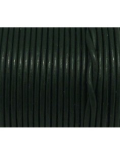 Cordon cuir rond 1,5mm vert bouteille