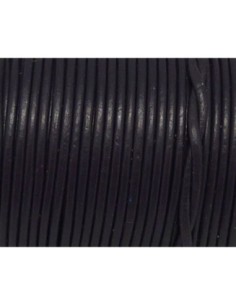 Cordon cuir rond 1,5mm violet foncé
