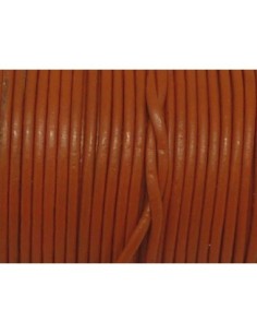 Cordon cuir rond 1,5mm orange