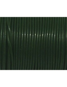Cordon cuir rond 1mm vert bouteille