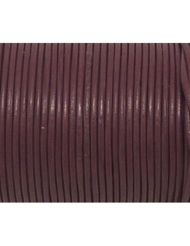 Cordon cuir rond 1mm violet rose