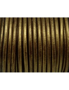 Cordon cuir rond 4,5mm doré