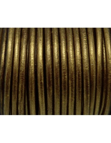 Cordon cuir rond 4,5mm doré