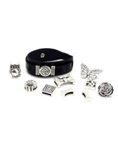 R-Kit bracelet cuir manchette ajustable avec lot de 10...