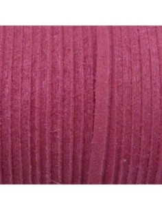 Cordon plat daim synthétique de couleur rose 2,5mm