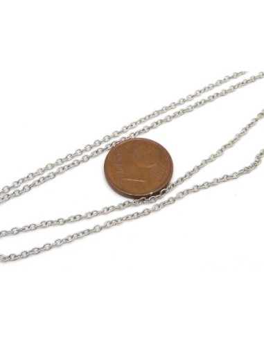 chaîne argenté très fine en acier inoxydable résistante 