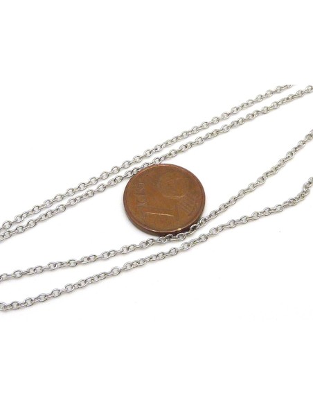 chaîne argenté très fine en acier inoxydable résistante 