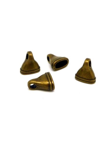 4 Embouts calotte 10,4mm x 4,5mm, cache noeud, fermoir en métal de couleur bronze
