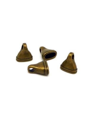 4 Embouts calotte 10,4mm x 4,5mm, cache noeud, fermoir en métal de couleur bronze
