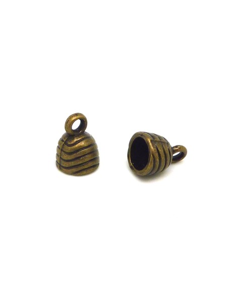 Embout pour cordon cuir 6mm en métal de couleur bronze