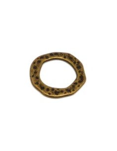 Anneaux connecteur 29,8mm irrégulier martelé en métal couleur bronze