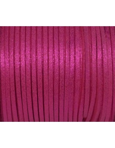 Cordon daim synthétique rose pailleté 3mm