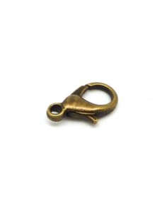 Fermoir mousqueton 14mm en métal couleur bronze 2