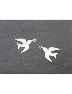 Breloque hirondelle argenté