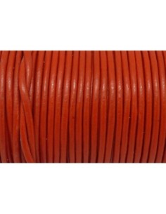 Cordon cuir rond 2mm couleur rouge vif