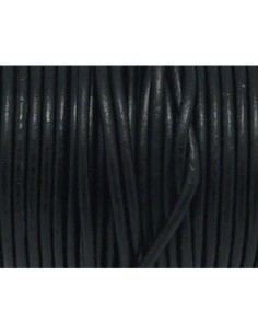 Cordon cuir rond 2mm de couleur noir 2
