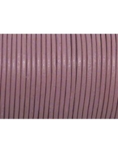 Cordon cuir rond 2mm couleur rose pâle