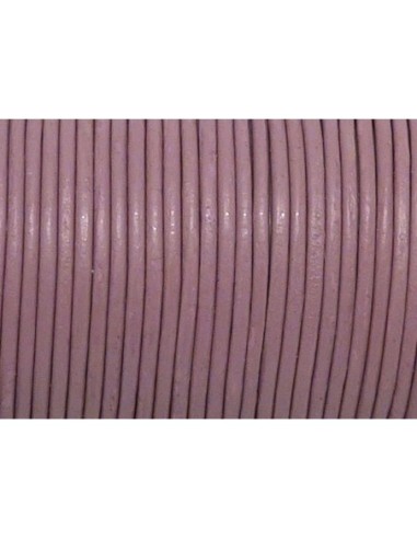 Cordon cuir rond 2mm couleur rose pâle