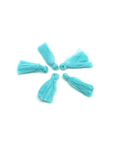 Petits Pompons turquoise clair pastel 2,5cm en polyester