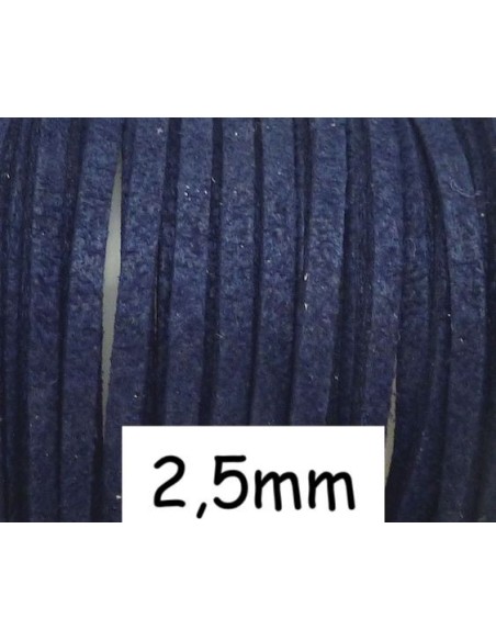 Cordon daim synthétique bleu marine 2,5mm