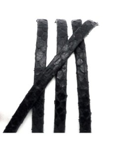 50cm lanière cuir plat 5mm texturé gravé serpent écailles de couleur noir