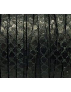 50cm lanière cuir plat 5mm texturé gravé serpent écailles de couleur noir 2
