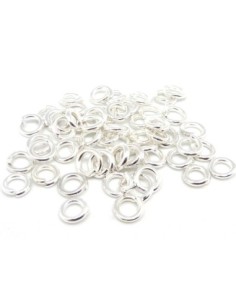 anneaux de jonction 6mm épais en métal argenté brillant blanc