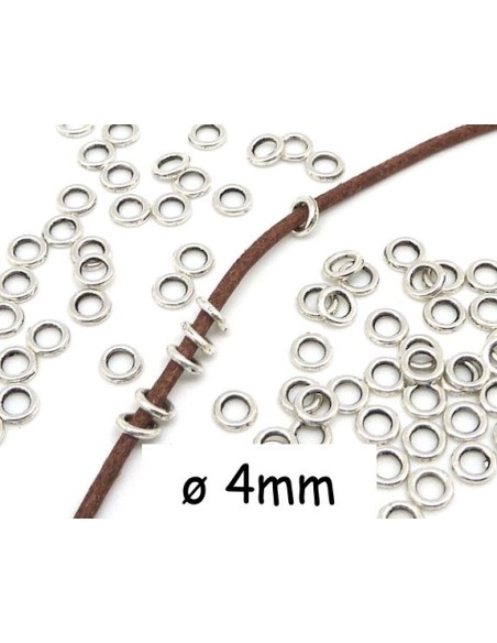 Anneaux fermés 4mm en métal argenté
