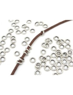 Anneaux fermés 4mm en métal argenté 2