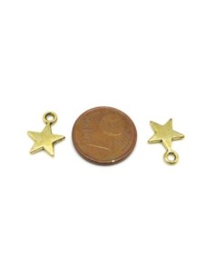 Breloque étoile en métal doré pâle, jaune pâle 2
