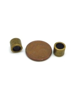 Perles tube 7mm lisse en métal de couleur bronze à gros trou 5mm 2