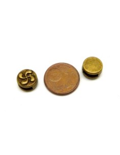 Perles passant croix basque slide pour lanière de 6-6,5mm en métal de couleur bronze gravé 2