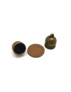 4 Embouts pour cordon de 9mm motif cloche en métal de couleur bronze 2