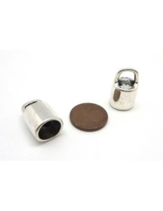 Embout pour cordon cuir de 8,5mm en métal argenté lisse 2