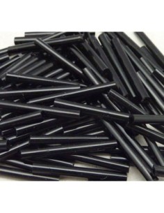 Perle tube en verre noire 25mm