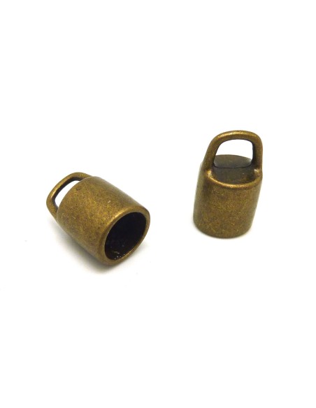 4 Embouts pour cordon de 8,5mm en métal de couleur bronze lisse