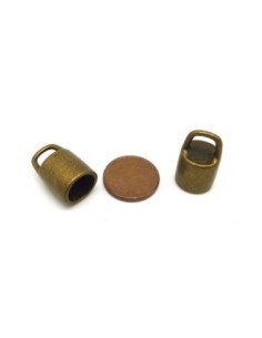 4 Embouts pour cordon de 8,5mm en métal de couleur bronze lisse 2