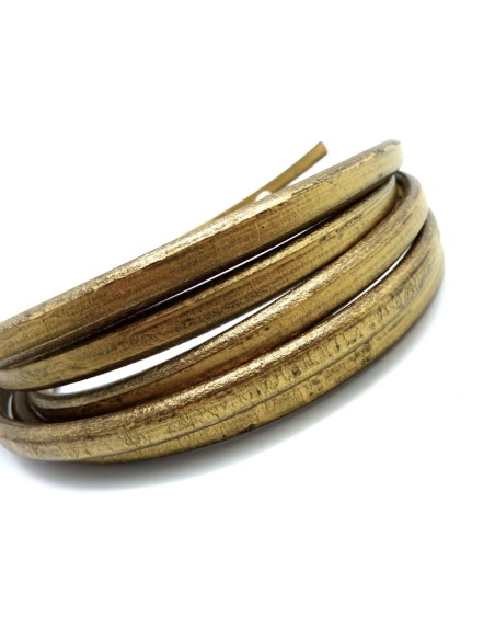 20cm Cuir regaliz 10mm x 6mm de couleur marron châtaigne