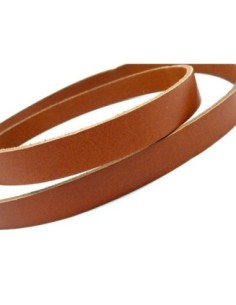 Lanière cuir plat 13mm marron feuille morte