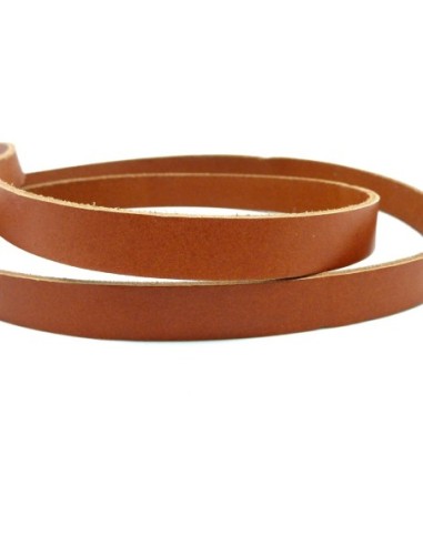 Cuir plat 13mm marron feuille morte