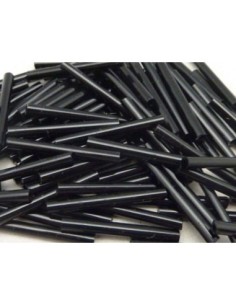 Perle tube en verre noire 25mm 2