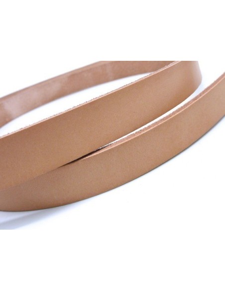 20cm lanière cuir largeur 15mm de couleur naturel, beige rosé naturel